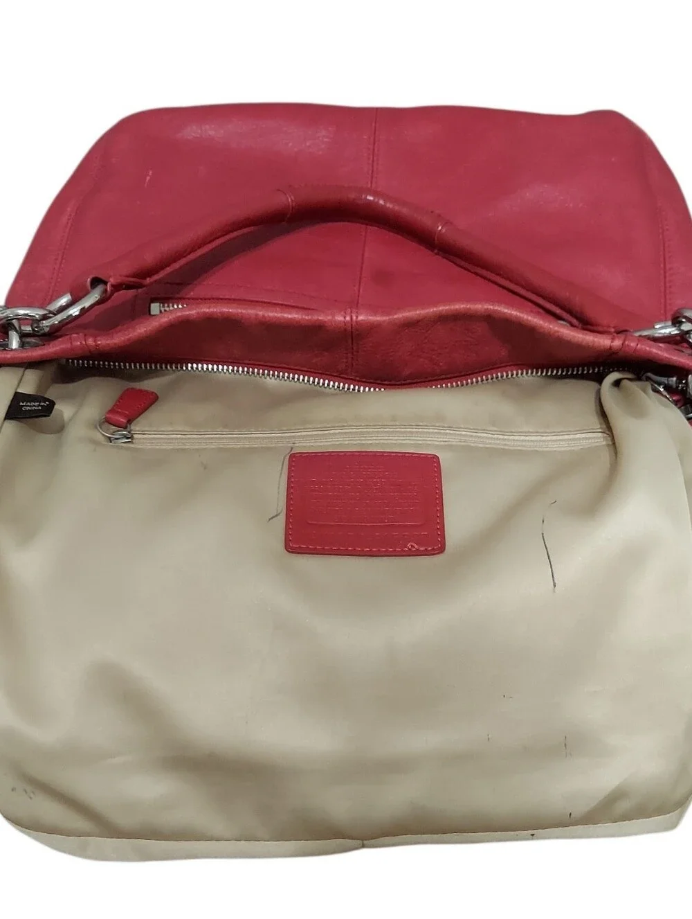 Coach Y2K Vintage Hamptons Leather Turnlock Shoulder Tote No. F15687 Great Cond